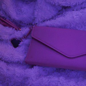 Faux pink leather wallet